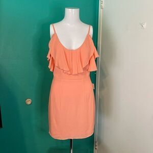 REVOLVE BY THE WAY Open Back Ruffle Coral Dress.Size S